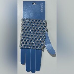 Claire's Silver Beaded Fingerless Glove, One Size